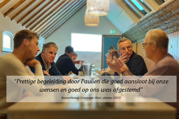 Prettige begeleiding door Paulien die goed aansloot bij onze wensen en goed op ons was afgestemd